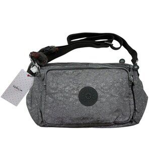 Kipling - Gray/ Silver Glimmer Reth Multi-Pocket Shoulder Bag / Purse - NWT